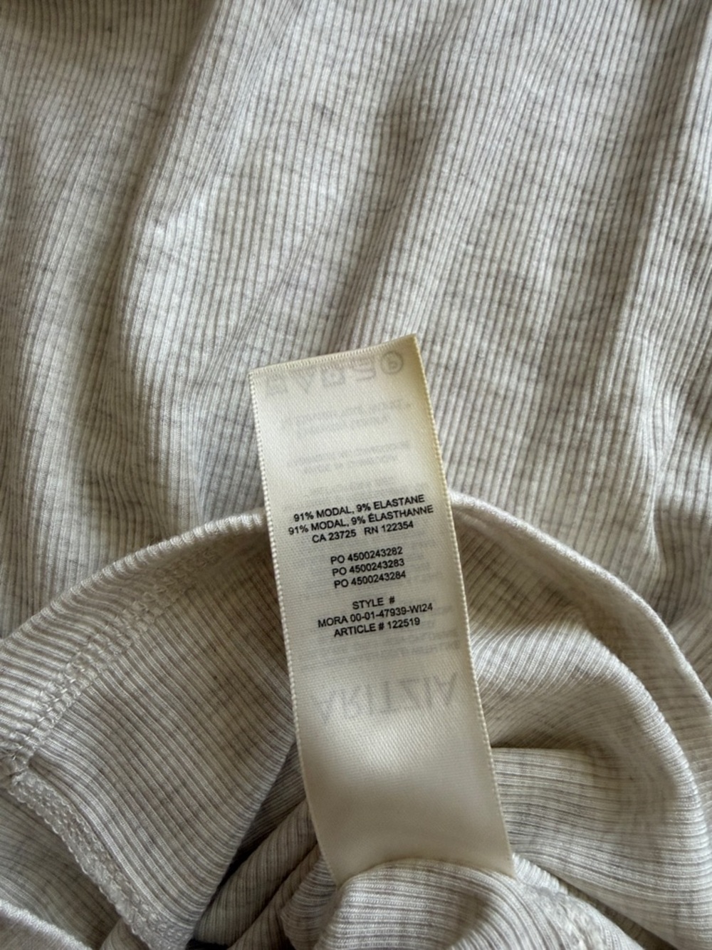 Aritzia The Group Heather Light Birch Lounge Top XS - Picture 6 of 6